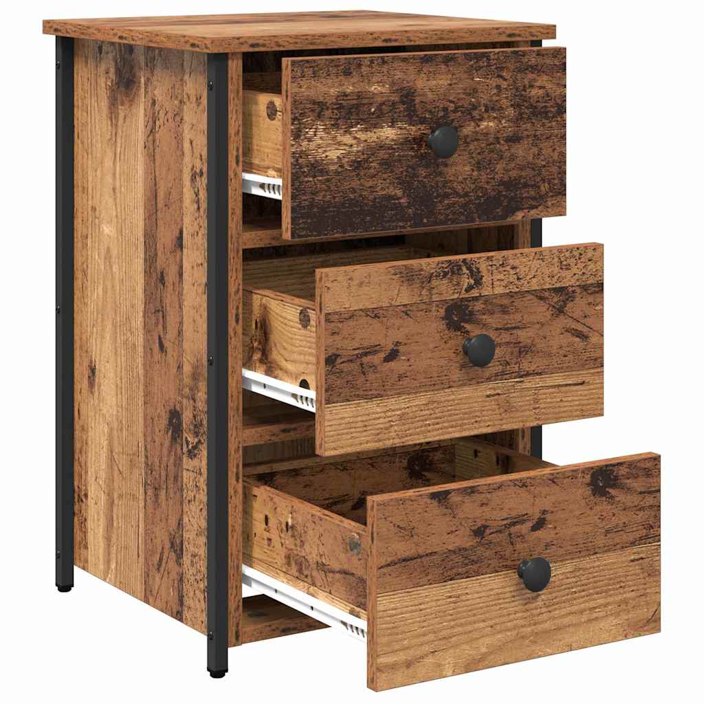 Nachttisch Braun 40 x 36 x 60 cm Massives upgecyceltes Holz