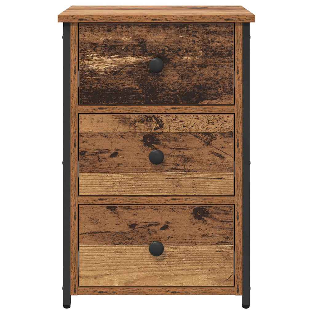Nachttisch Braun 40 x 36 x 60 cm Massives upgecyceltes Holz