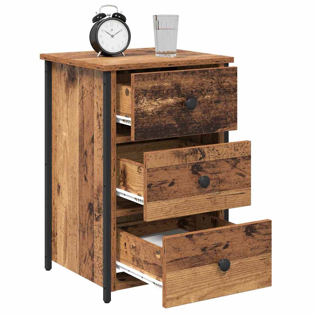 Nachttisch Braun 40 x 36 x 60 cm Massives upgecyceltes Holz