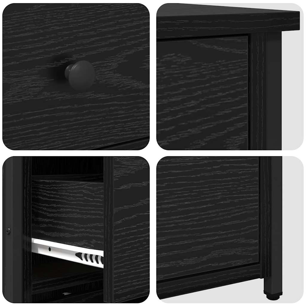 Nachttisch 2 pcs Schwarz Eichen-Optik 40 x 36 x 60 cm