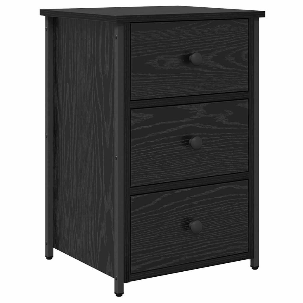 Nachttisch 2 pcs Schwarz Eichen-Optik 40 x 36 x 60 cm
