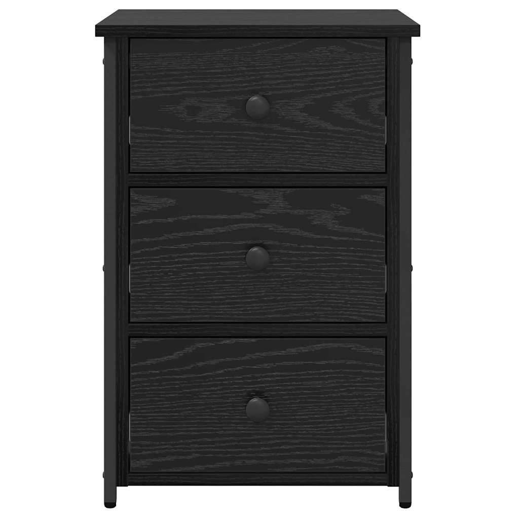 Nachttisch 2 pcs Schwarz Eichen-Optik 40 x 36 x 60 cm