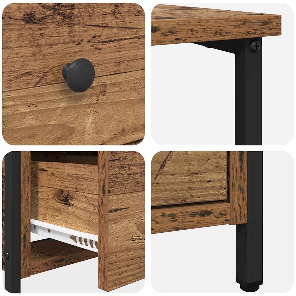Nachttisch mit Schubladen Altholz 30 x 60 x 60 cm Holzwerkstoff