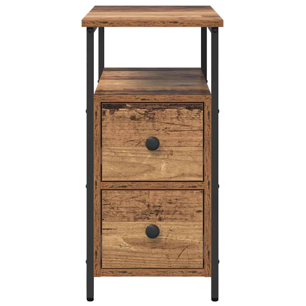 Nachttisch mit Schubladen Altholz 30 x 60 x 60 cm Holzwerkstoff