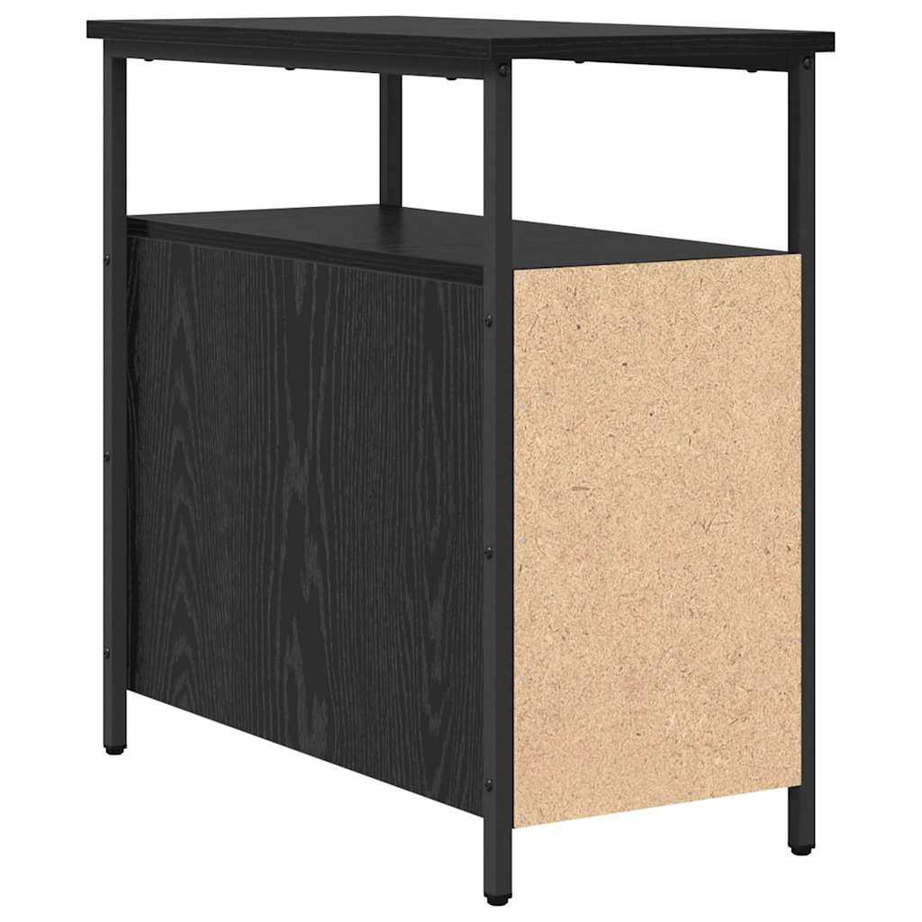 Nachttisch 2 pcs Schwarz Eichen-Optik 30 x 60 x 60 cm