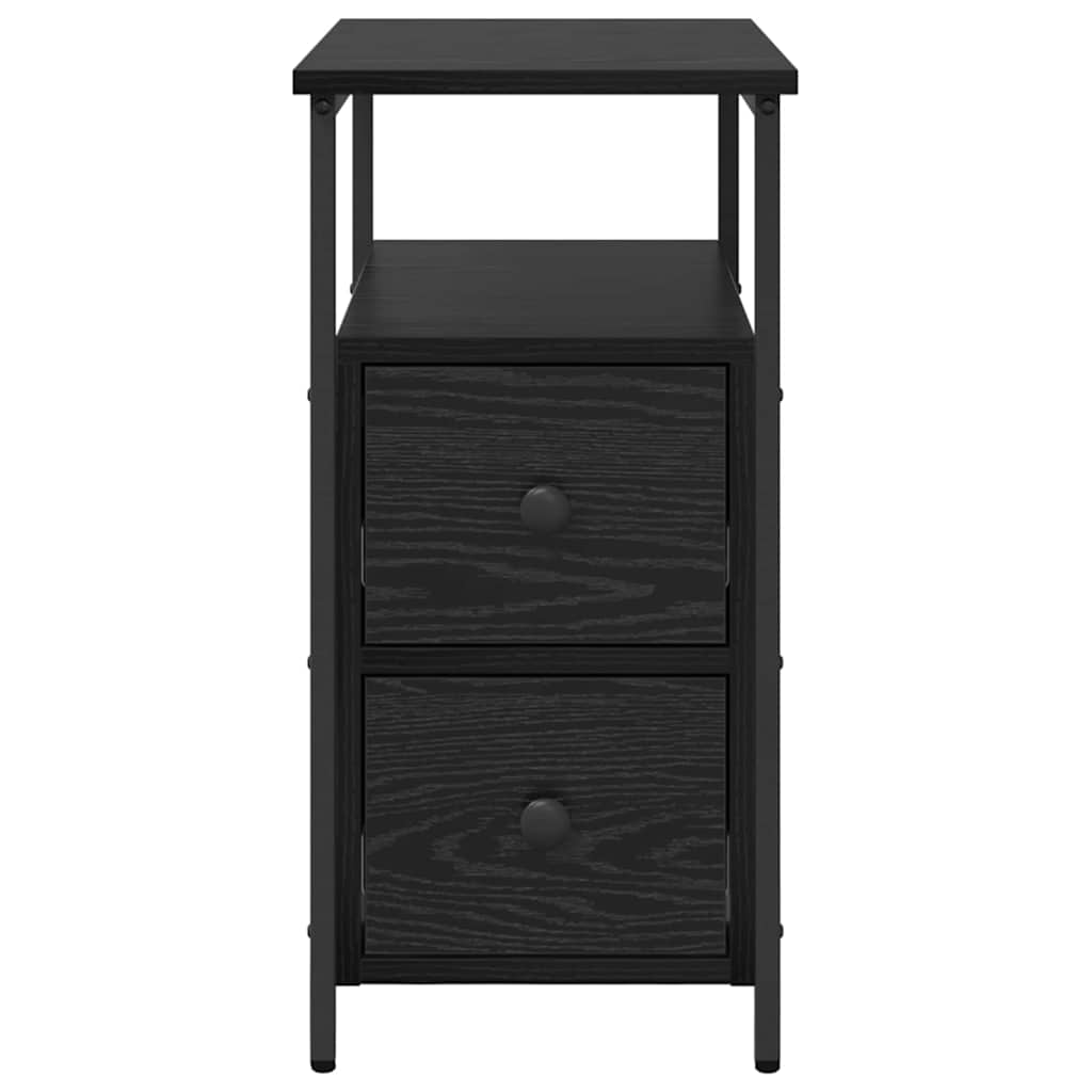 Nachttisch 2 pcs Schwarz Eichen-Optik 30 x 60 x 60 cm