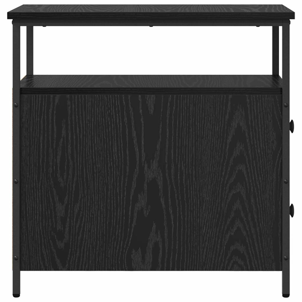 Nachttisch 2 pcs Schwarz Eichen-Optik 30 x 60 x 60 cm
