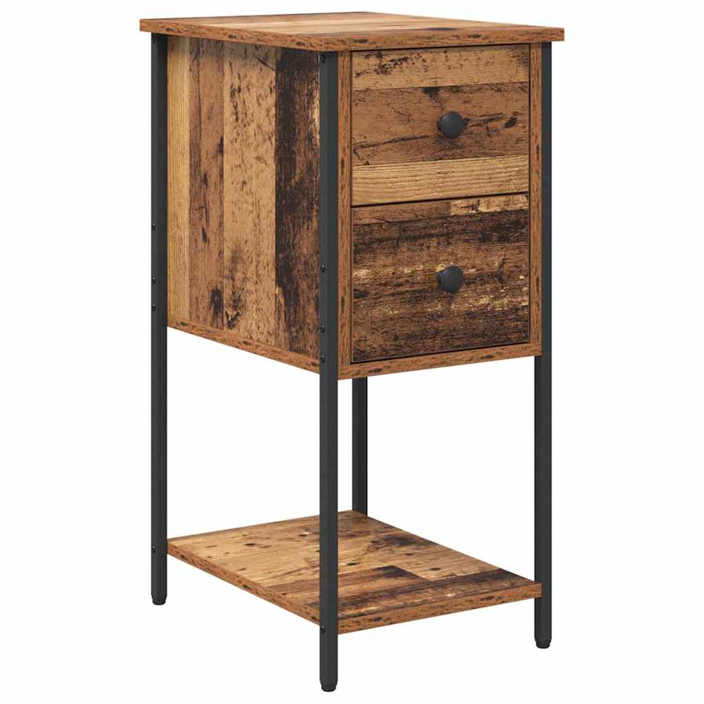 Nachttisch mit Schubladen Altholz 32 x 42 x 70 cm Holzwerkstoff