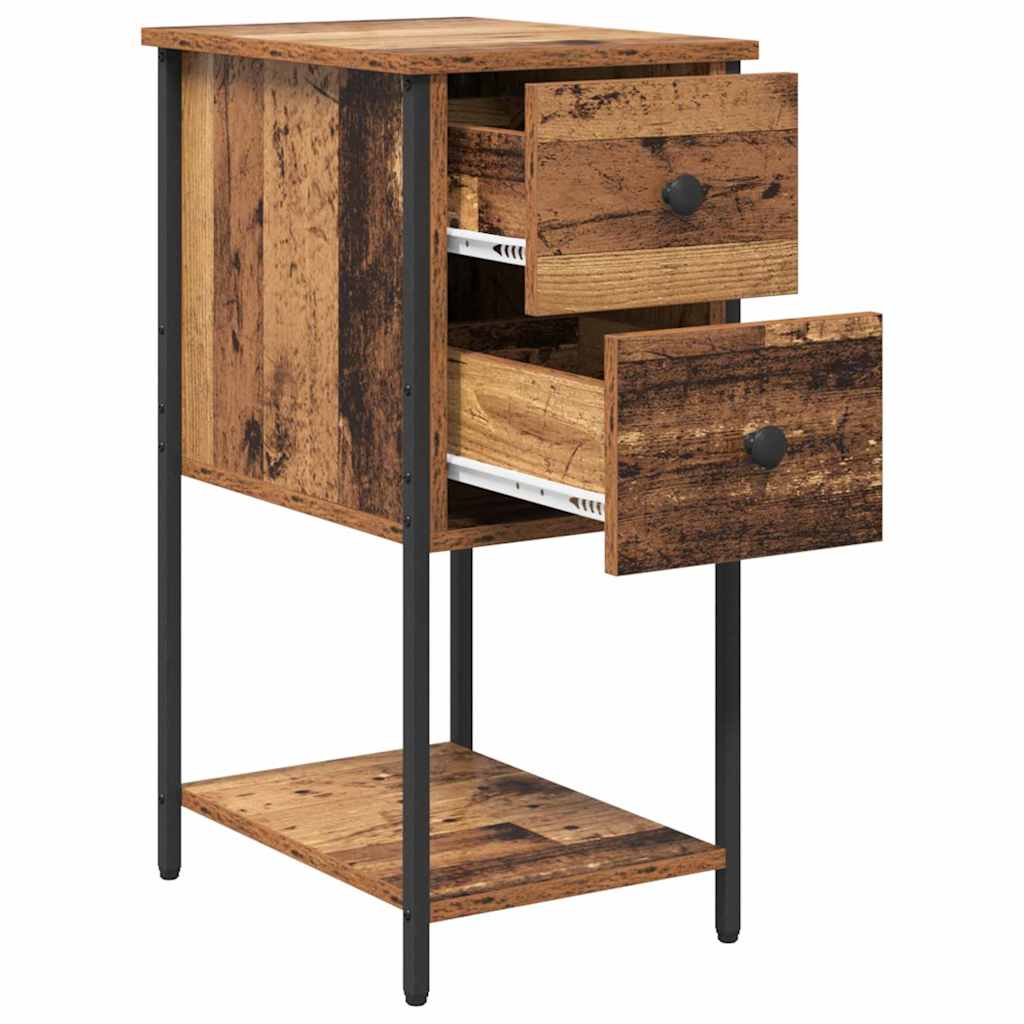 Nachttisch mit Schubladen Altholz 32 x 42 x 70 cm Holzwerkstoff