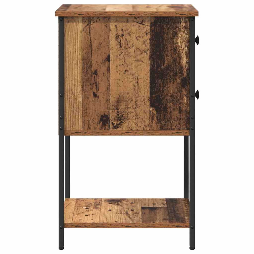 Nachttisch mit Schubladen Altholz 32 x 42 x 70 cm Holzwerkstoff