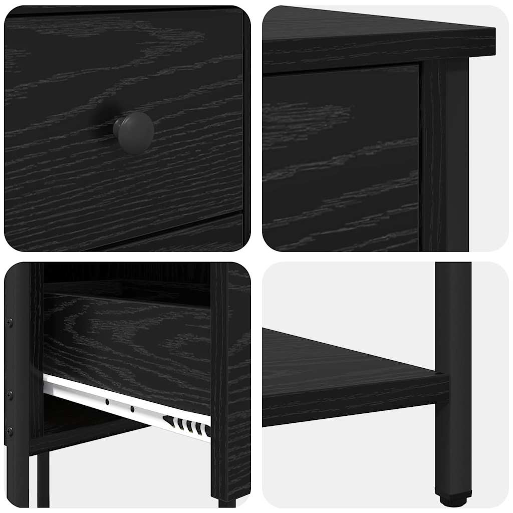 Nachttisch 2 pcs Schwarze Eiche 32 x 42 x 70 cm Holzwerkstoff