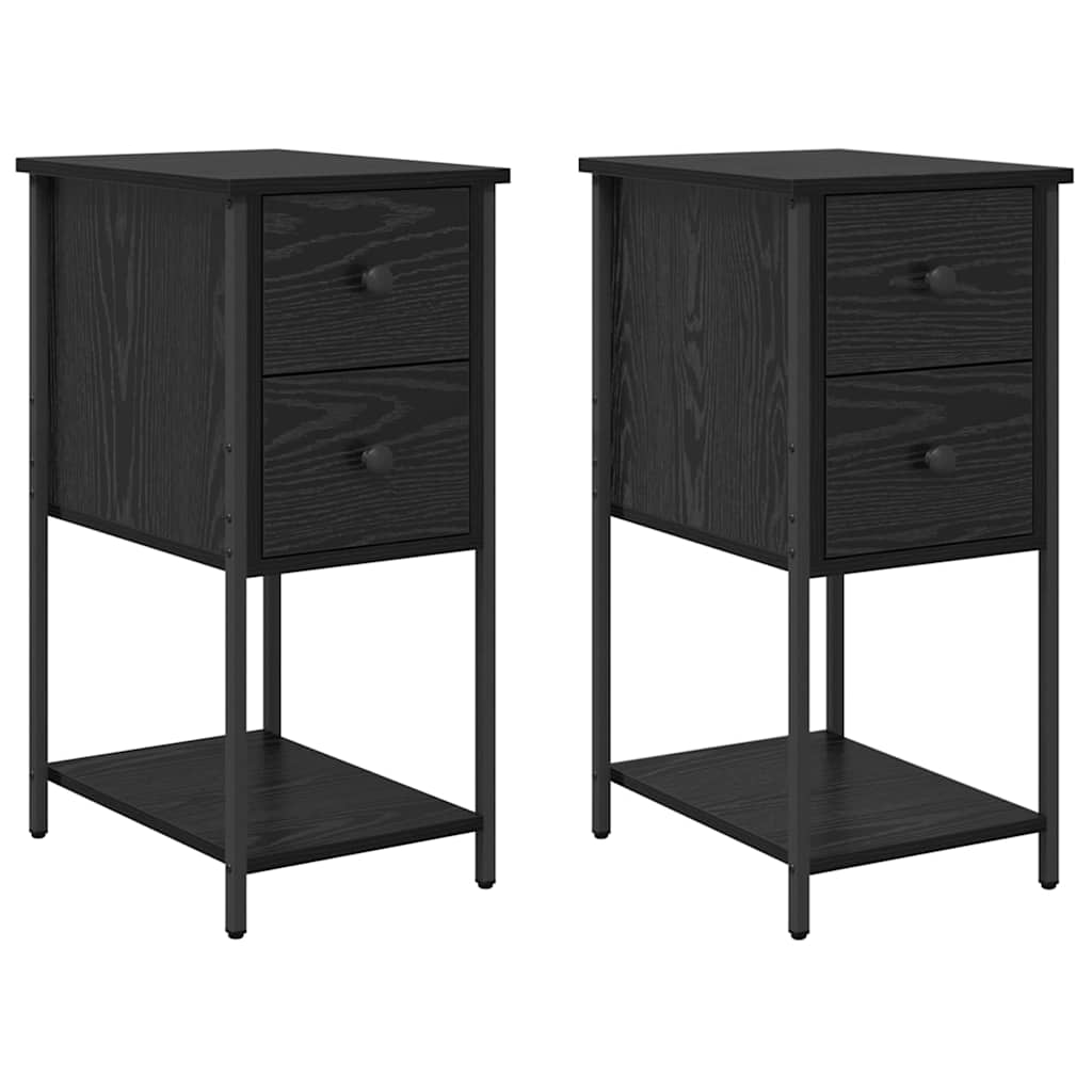 Nachttisch 2 pcs Schwarze Eiche 32 x 42 x 70 cm Holzwerkstoff