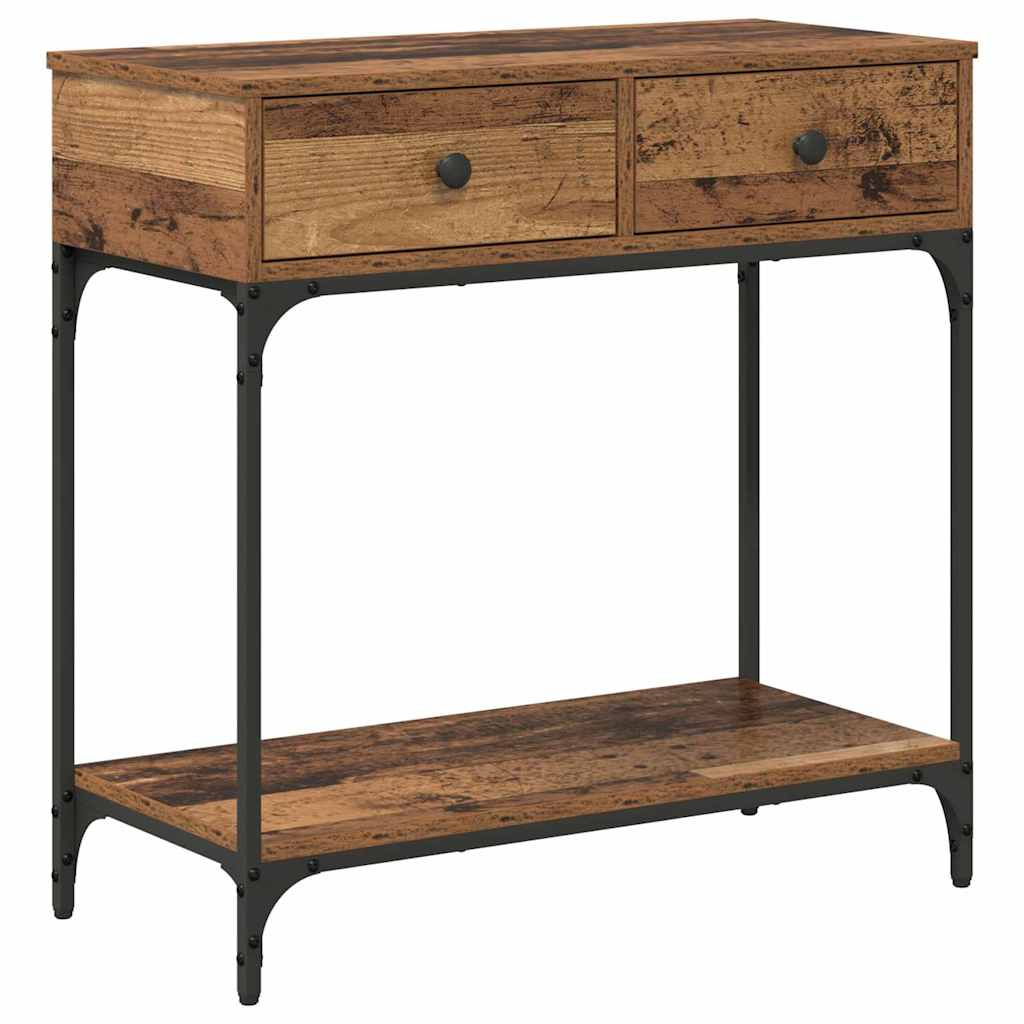 Konsolentisch mit Regal Altholz 75 x 34,5 x 75 cm Holzwerkstoff