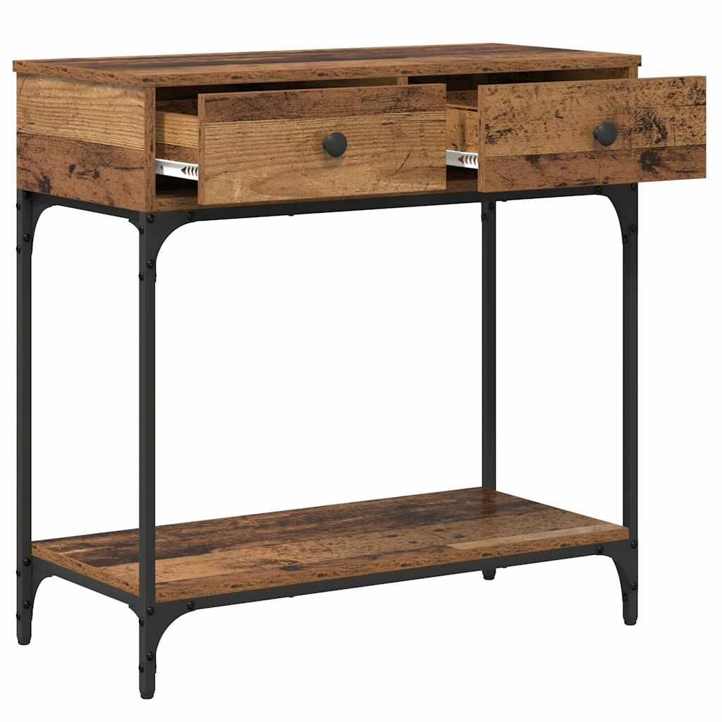 Konsolentisch mit Regal Altholz 75 x 34,5 x 75 cm Holzwerkstoff