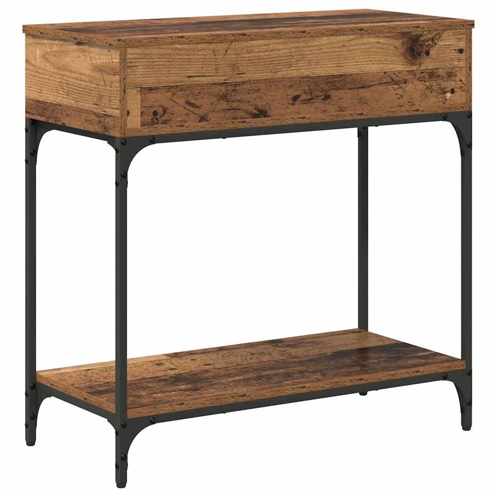 Konsolentisch mit Regal Altholz 75 x 34,5 x 75 cm Holzwerkstoff