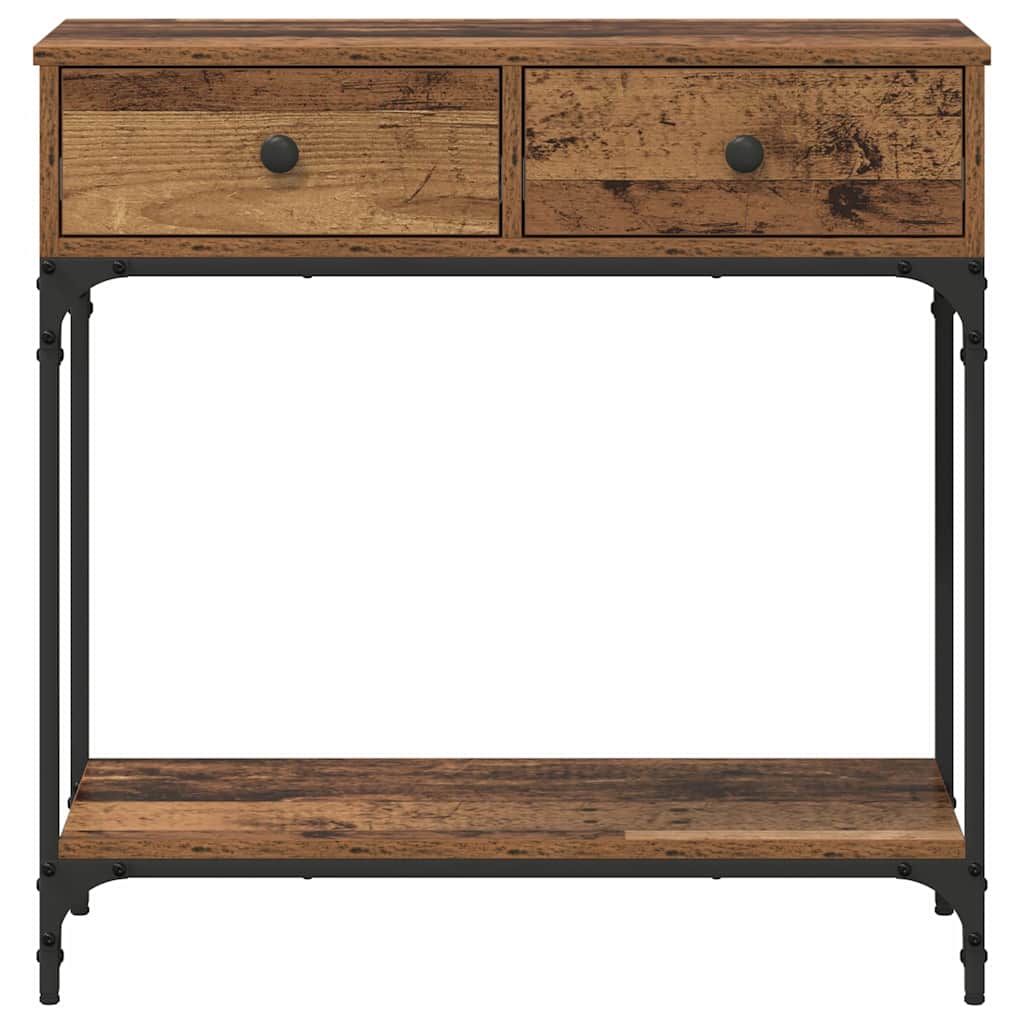 Konsolentisch mit Regal Altholz 75 x 34,5 x 75 cm Holzwerkstoff