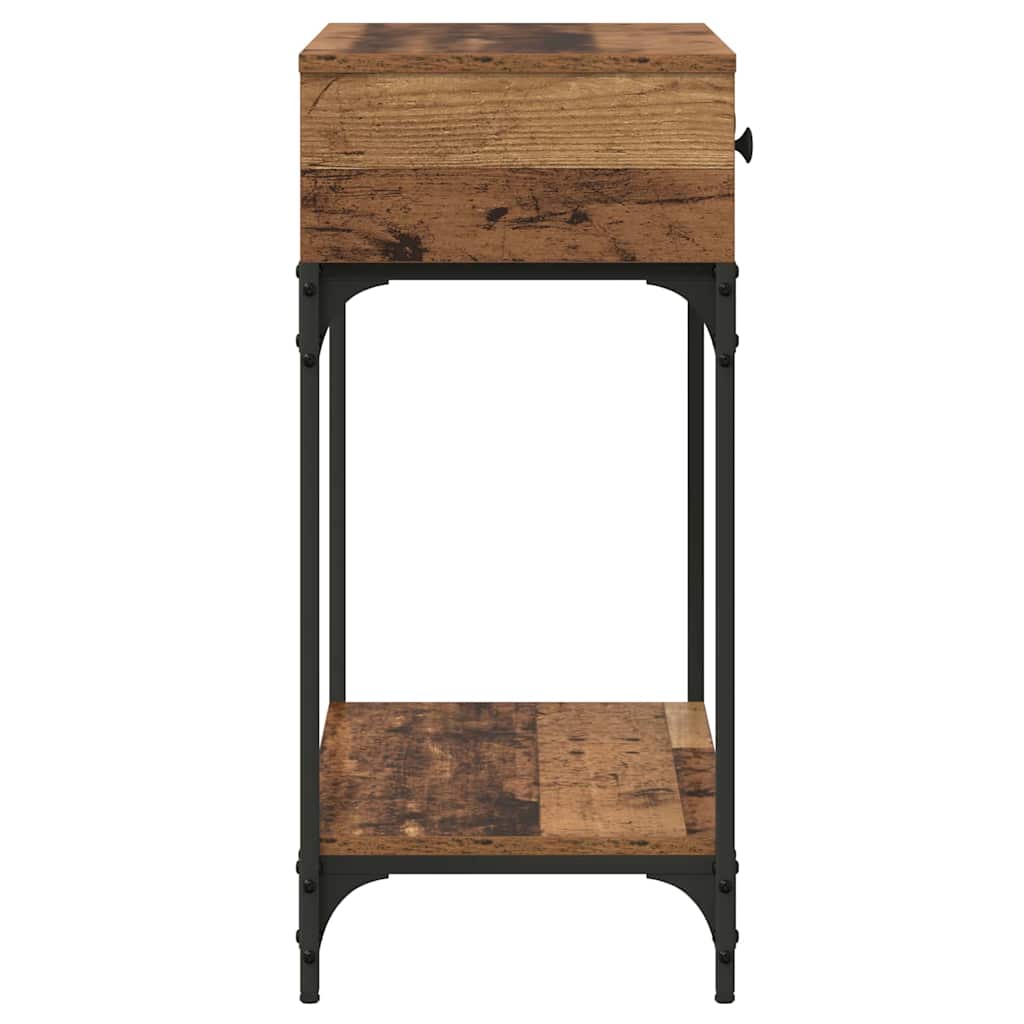 Konsolentisch mit Regal Altholz 75 x 34,5 x 75 cm Holzwerkstoff