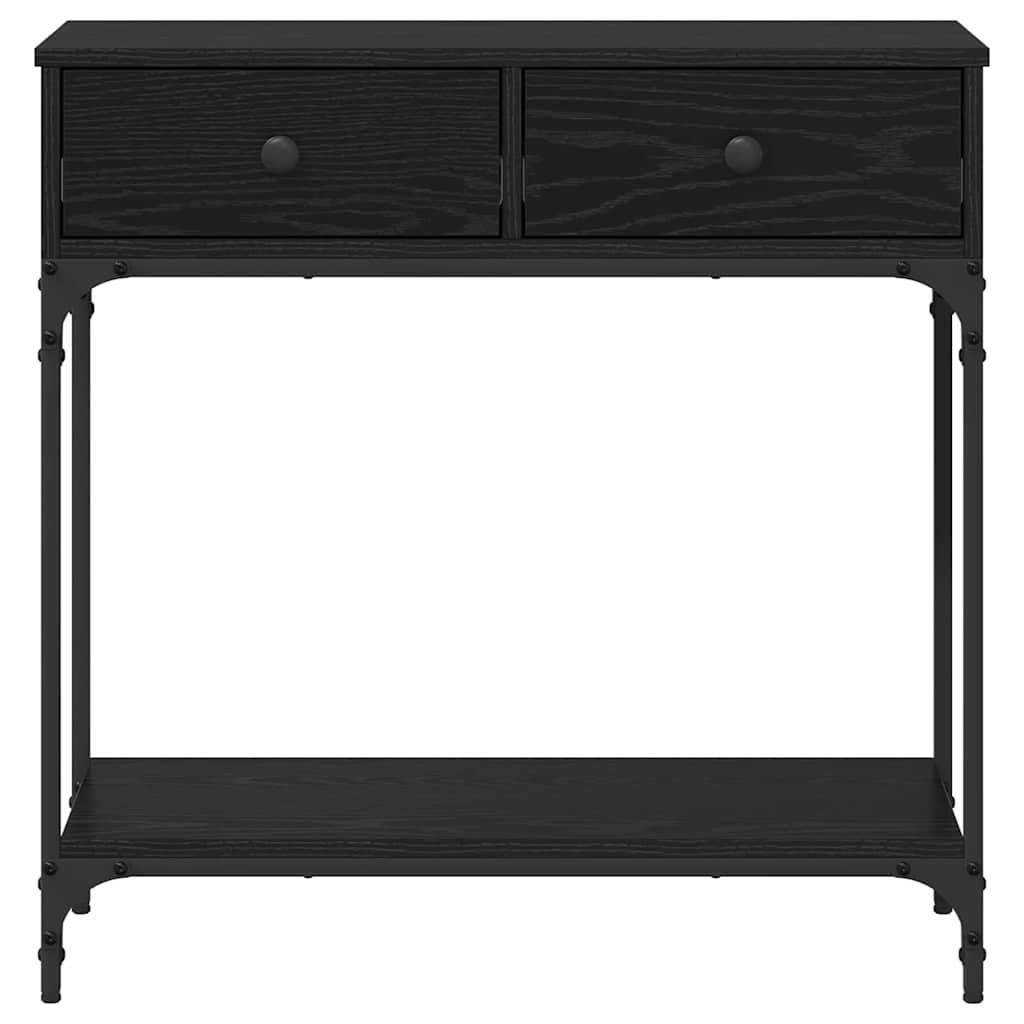 Konsolentisch mit Regal Schwarz Eichen-Optik 75 x 34,5 x 75 cm
