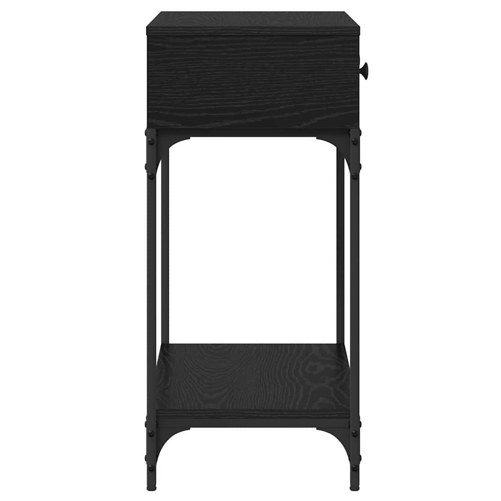 Konsolentisch mit Regal Schwarz Eichen-Optik 75 x 34,5 x 75 cm