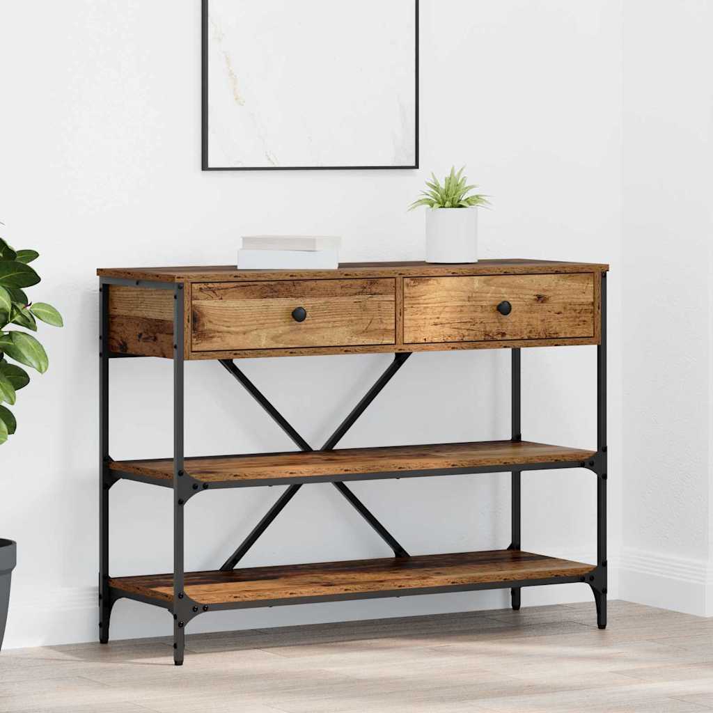 Konsolentisch mit Schubladen Braun 100 x 34,5 x 75 cm Holz