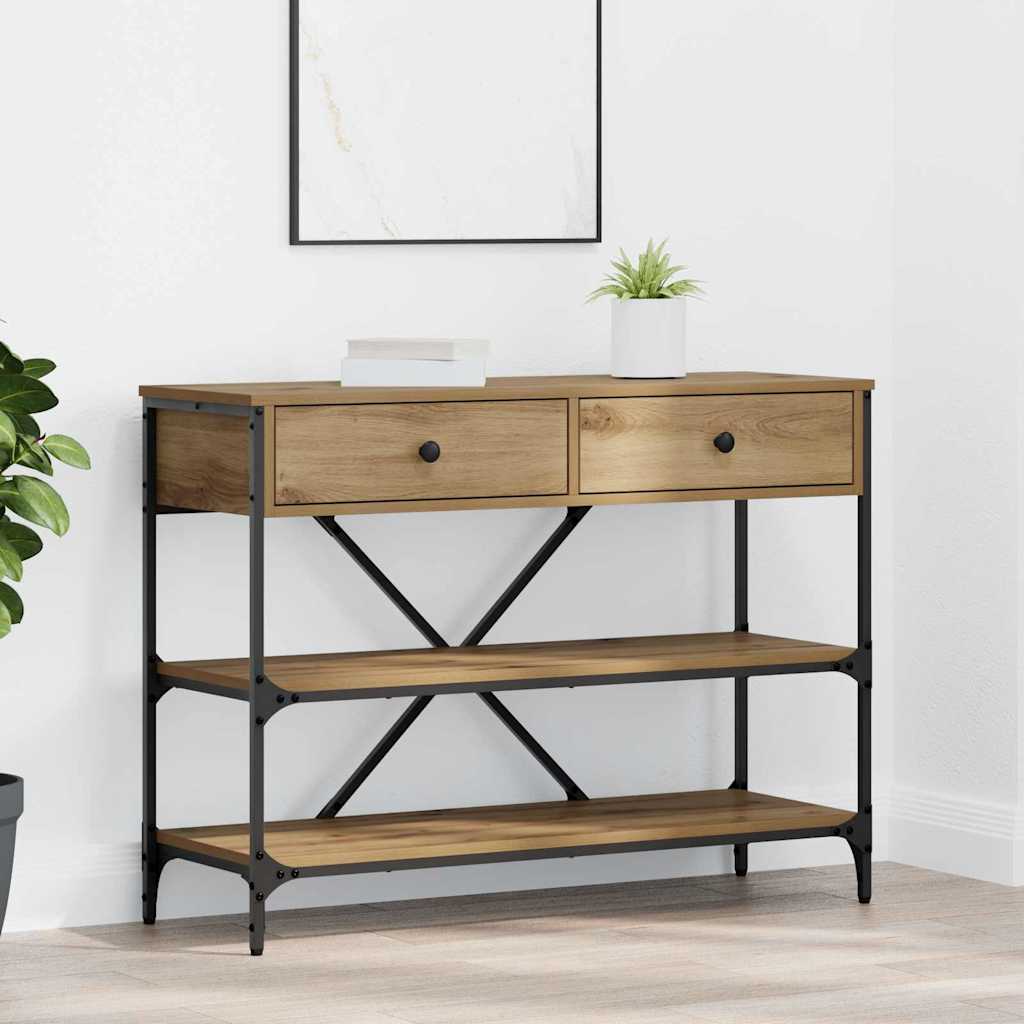 Konsolentisch mit Schubladen Braun 100 x 34,5 x 75 cm Holz