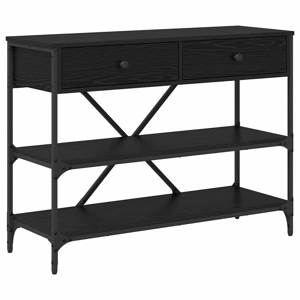 Konsolentisch Schwarz Eichen-Optik 100 x 34,5 x 75 cm Holz