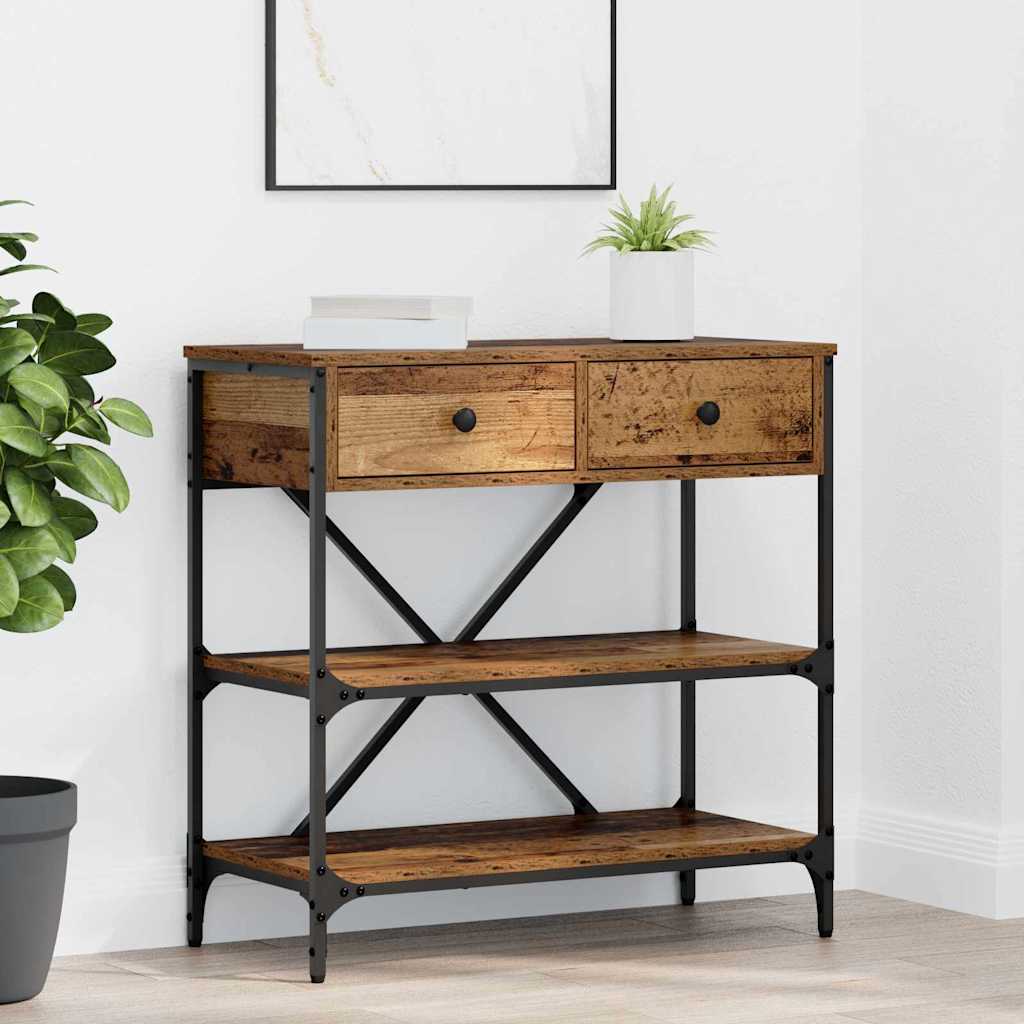 Konsolentisch mit Schubladen Braun 75 x 34,5 x 75 cm Holz