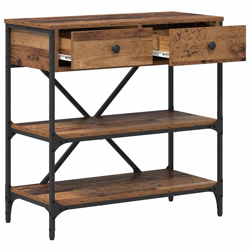Konsolentisch mit Schubladen Braun 75 x 34,5 x 75 cm Holz