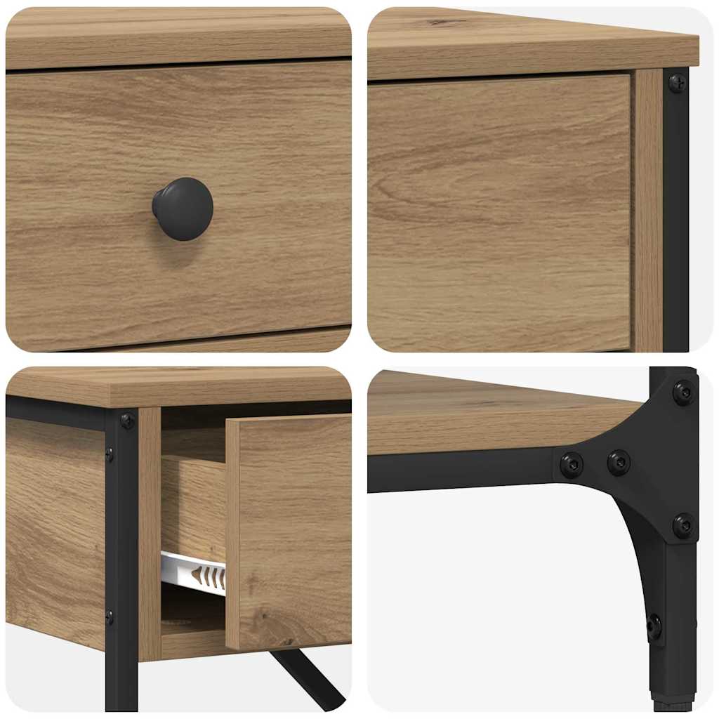 Konsolentisch mit Schubladen Braun 75 x 34,5 x 75 cm Holz