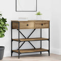 Konsolentisch mit Schubladen Braun 75 x 34,5 x 75 cm Holz