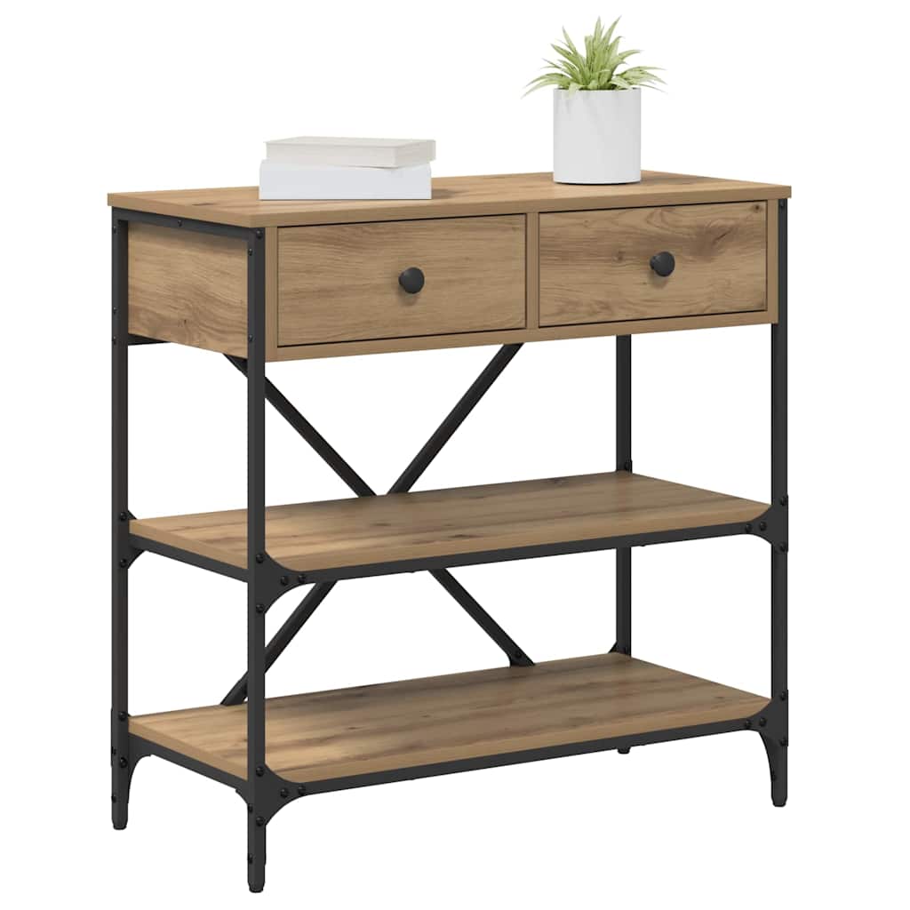 Konsolentisch mit Schubladen Braun 75 x 34,5 x 75 cm Holz