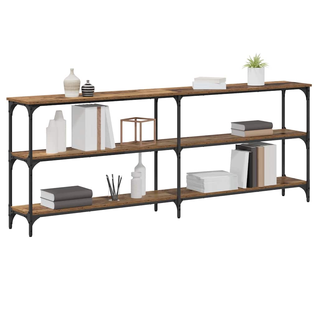Konsolentisch Altholz 200 x 29 x 75 cm Sperrholz und Metall