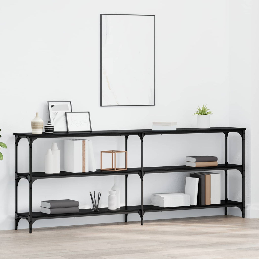 Konsolentisch Schwarz Eichen-Optik 200 x 29 x 75 cm