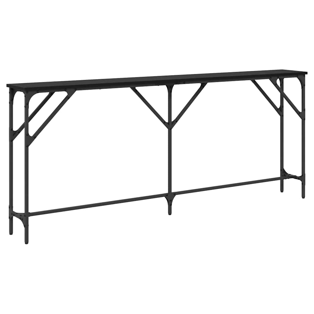 Konsolentisch Schwarz Eichen-Optik 180 x 23 x 75 cm