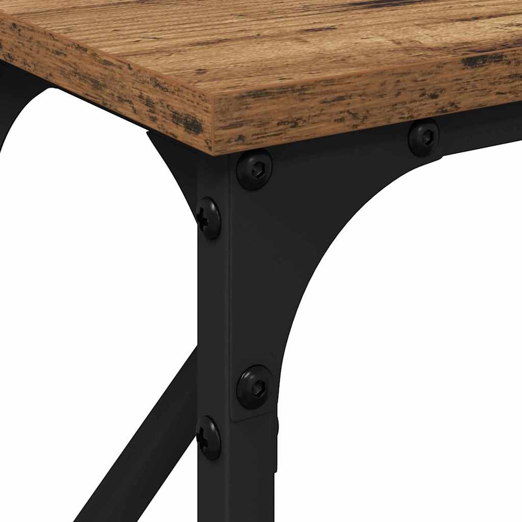 Konsolentisch Altholz 140 x 23 x 75 cm Schichtholz und Metall