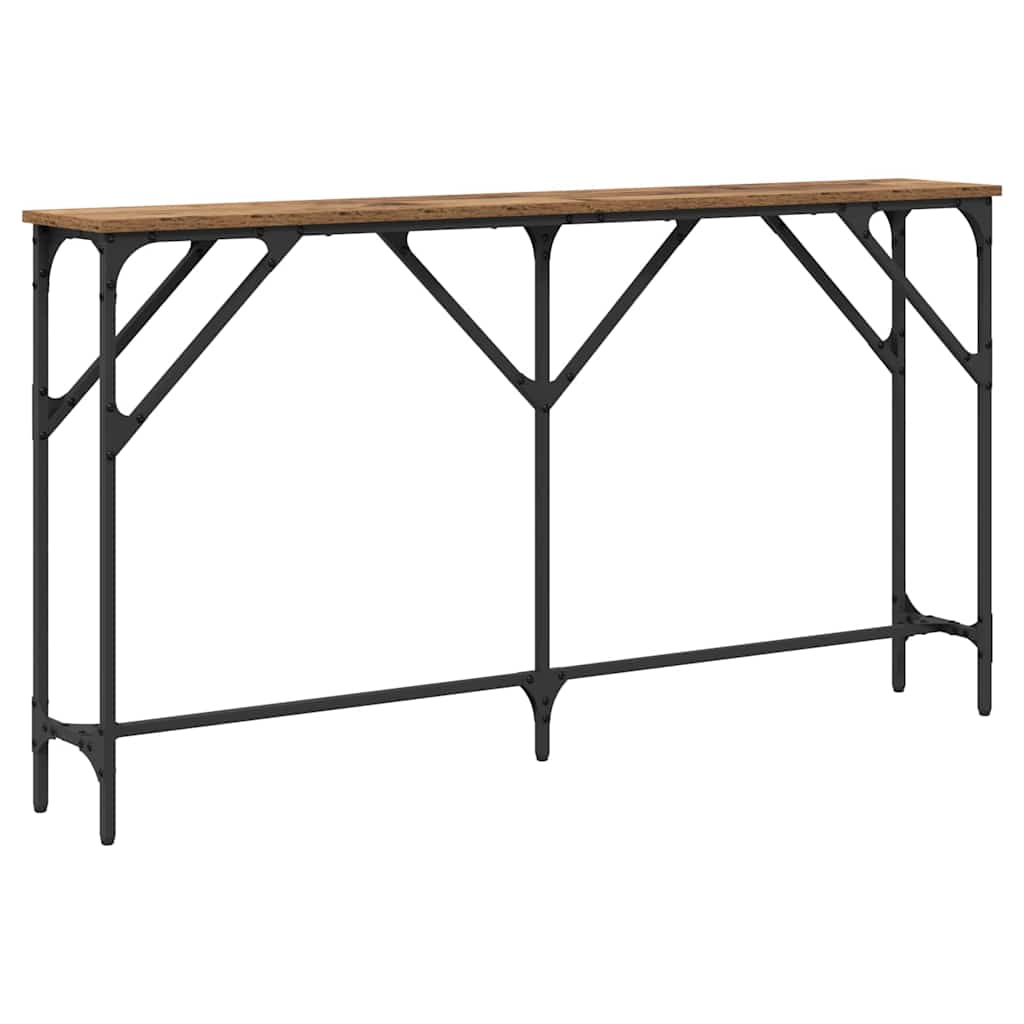 Konsolentisch Altholz 140 x 23 x 75 cm Schichtholz und Metall