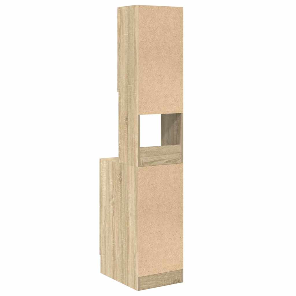 Küchenschrank mit Regal Beige 35 x 50 x 180 cm Holzwerkstoff