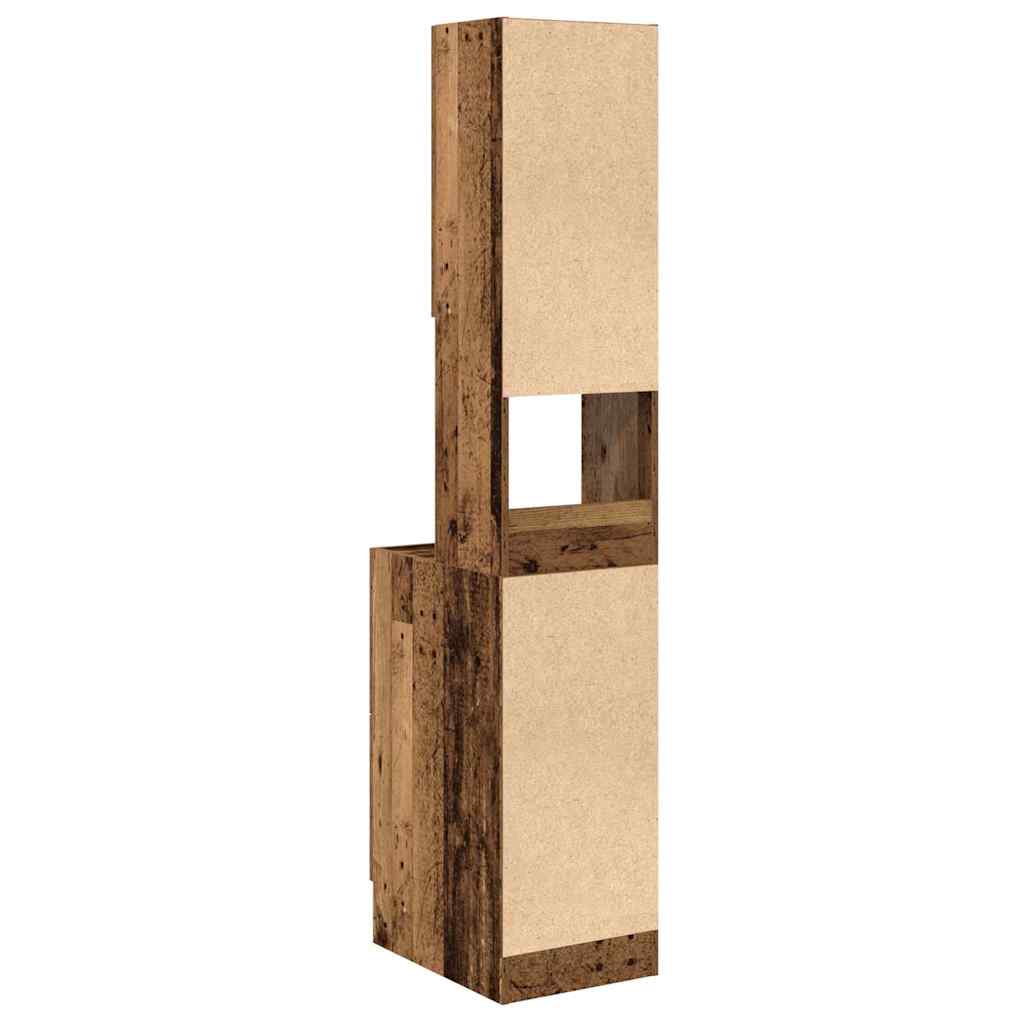 Küchenbuffet mit Schubladen mit Regal Altholz 32 x 50 x 180 cm