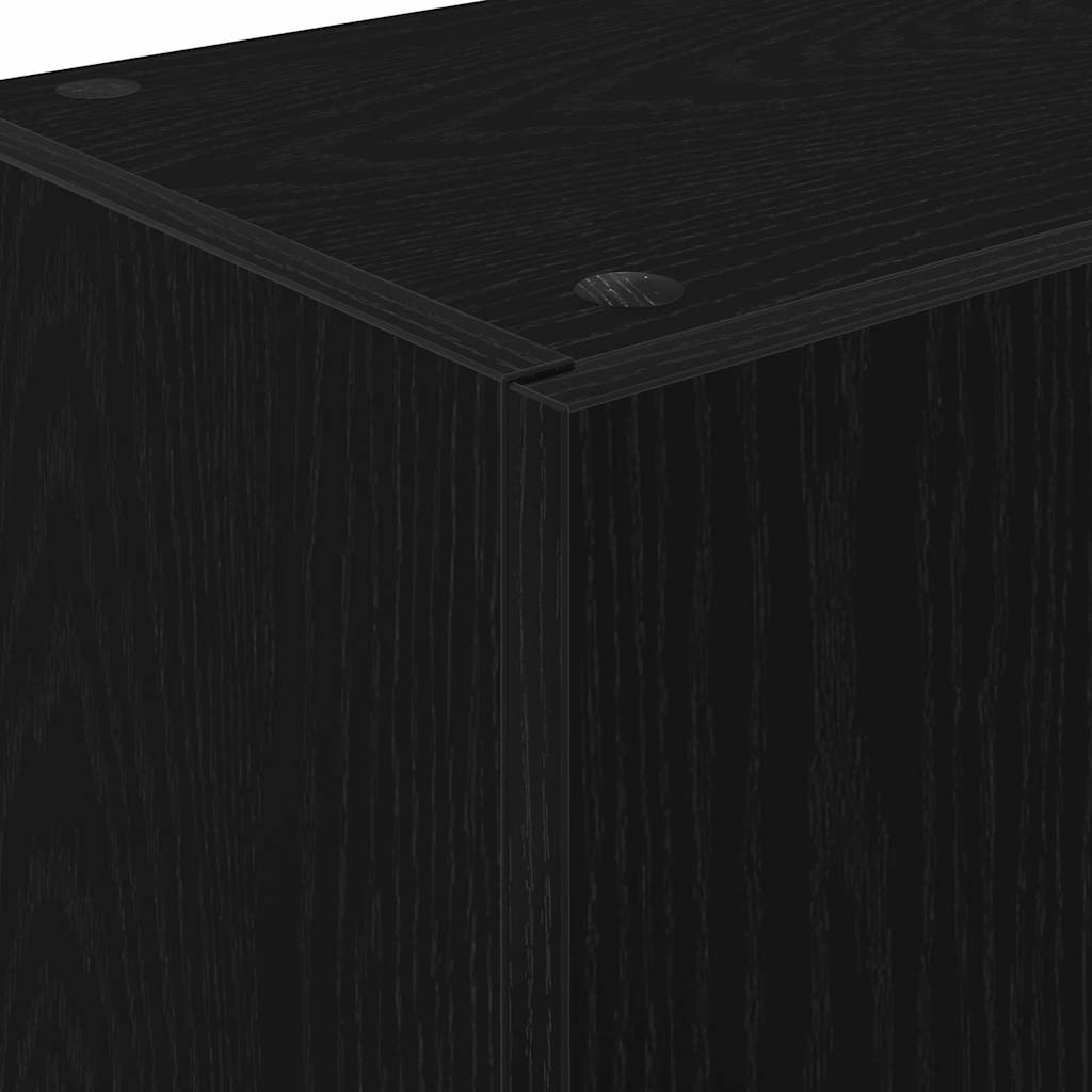 Küchenbuffet mit Regal Schwarz Eichen-Optik 32 x 50 x 180 cm