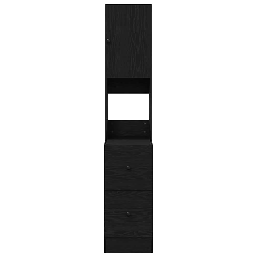 Küchenbuffet mit Regal Schwarz Eichen-Optik 32 x 50 x 180 cm