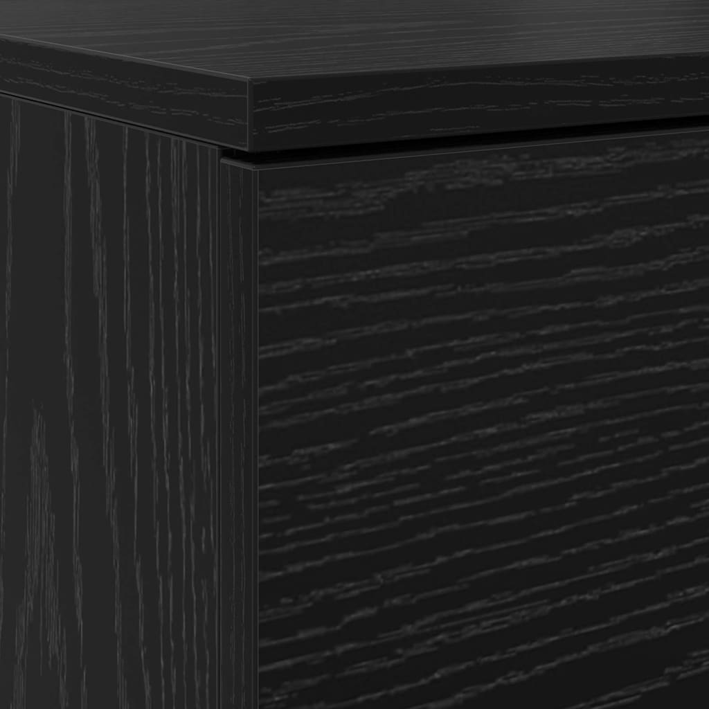 Schuhschrank mit Regal Schwarz Eichen-Optik 100,5 x 28 x 100 cm
