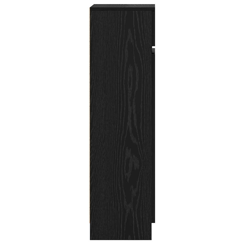 Schuhschrank mit Regal Schwarz Eichen-Optik 100,5 x 28 x 100 cm