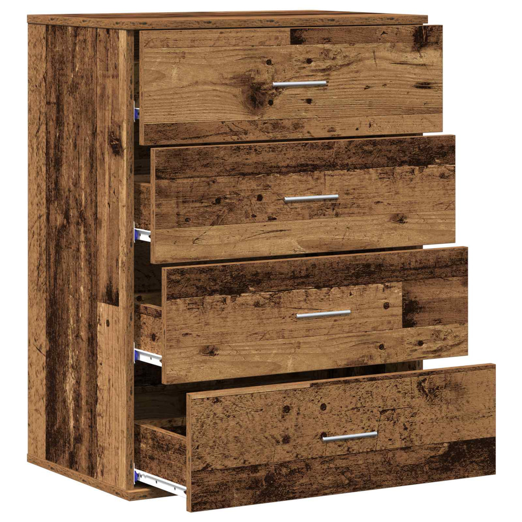 Sideboard mit Schubladen Altholz 60 x 39 x 80 cm Holzwerkstoff