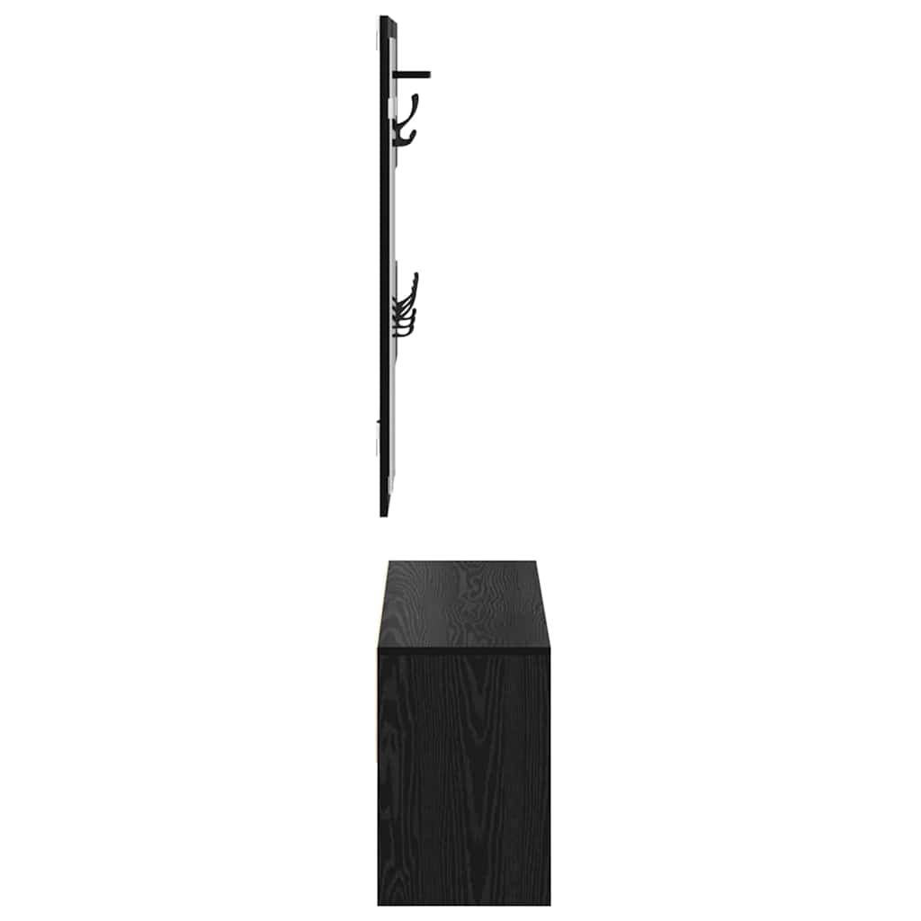 Flurmöbel-Set 4 pcs Schwarz Eichen-Optik Holzwerkstoff