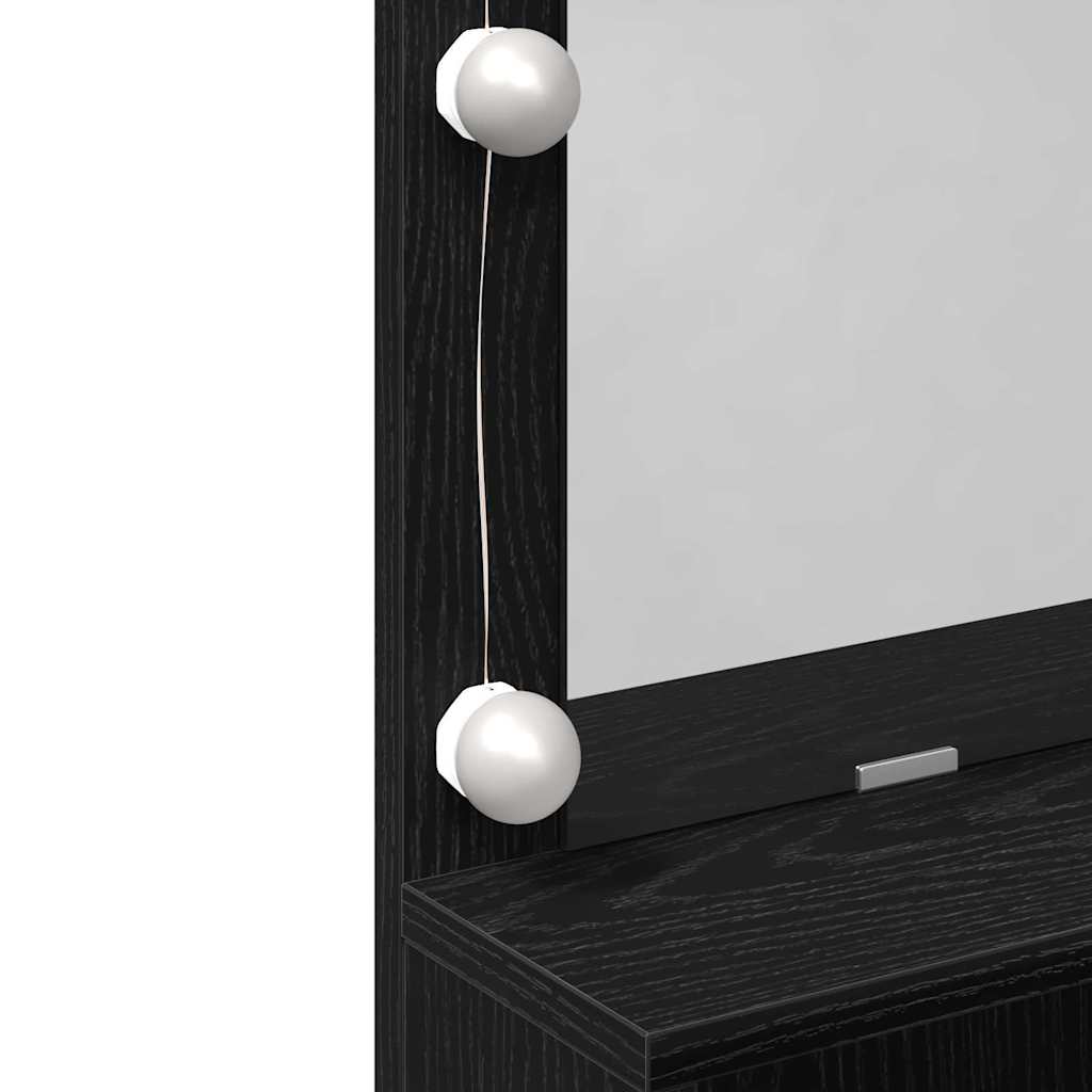 Schminktisch mit Regal Schwarz Eichen-Optik 80 x 41 x 134,5 cm