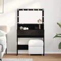 Schminktisch mit Regal Schwarz Eichen-Optik 80 x 41 x 134,5 cm