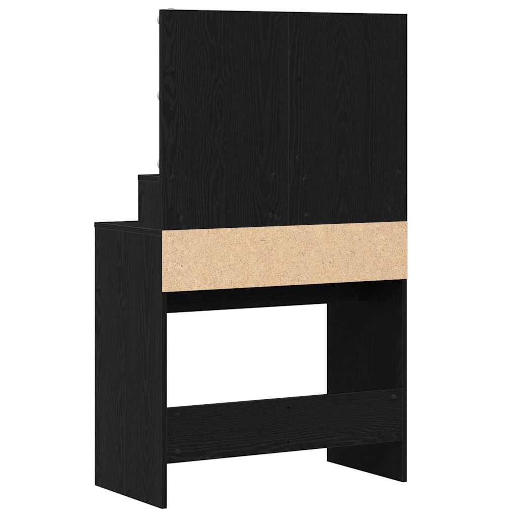 Schminktisch mit Regal Schwarz Eichen-Optik 80 x 41 x 134,5 cm