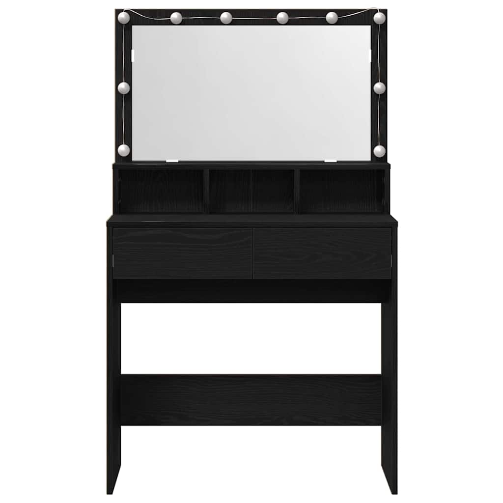 Schminktisch mit Regal Schwarz Eichen-Optik 80 x 41 x 134,5 cm