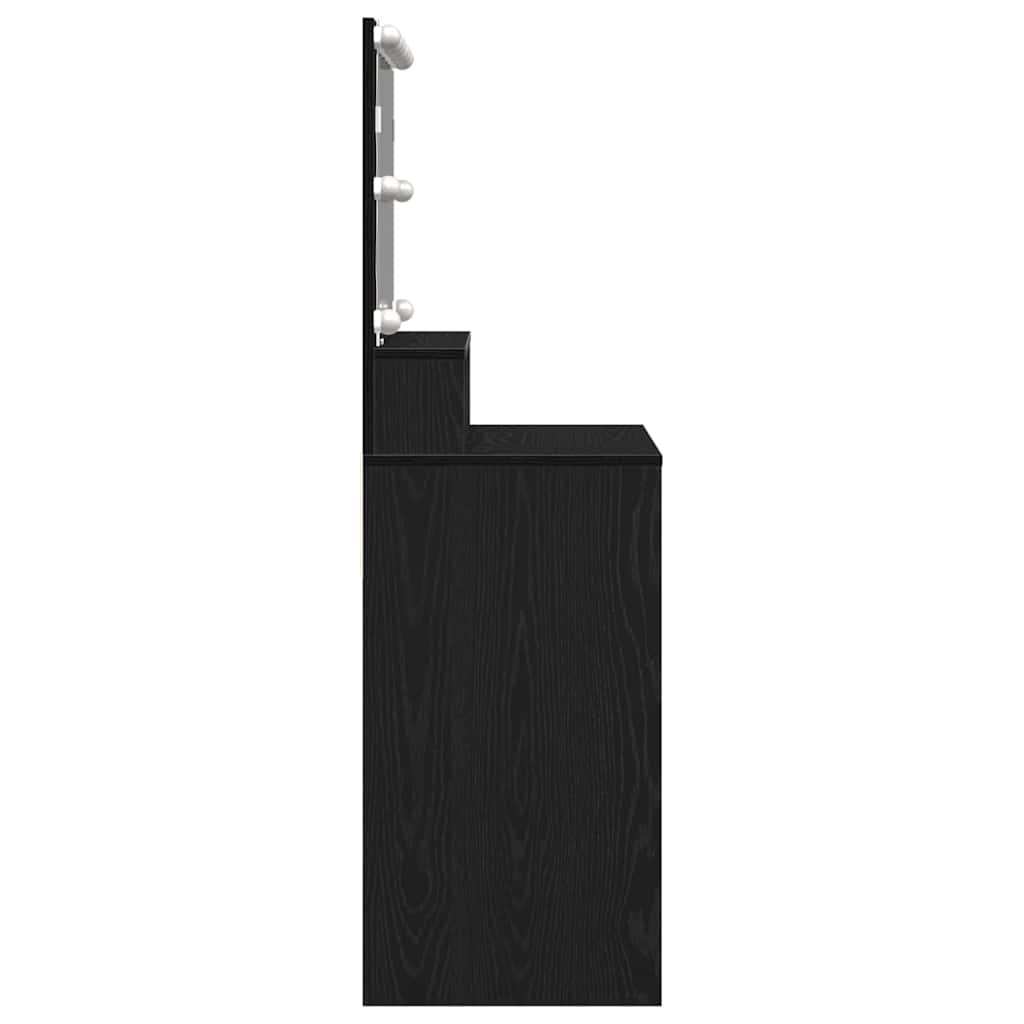 Schminktisch mit Regal Schwarz Eichen-Optik 80 x 41 x 134,5 cm