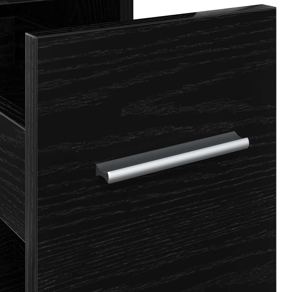Badezimmermöbel-Set Schwarz Eichen-Optik 22 x 44 x 61,5 cm